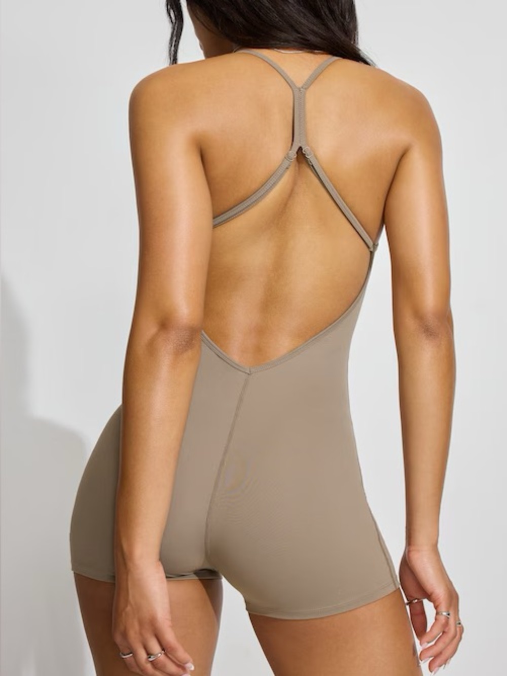 Garage Active Y Back Romper Colour: Toasted Taupe